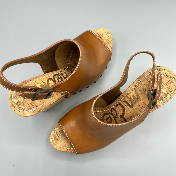 Sam Edelman Camilla Women's Wooden Heeled Platform Wedge Sandal - Picture 3 of 8